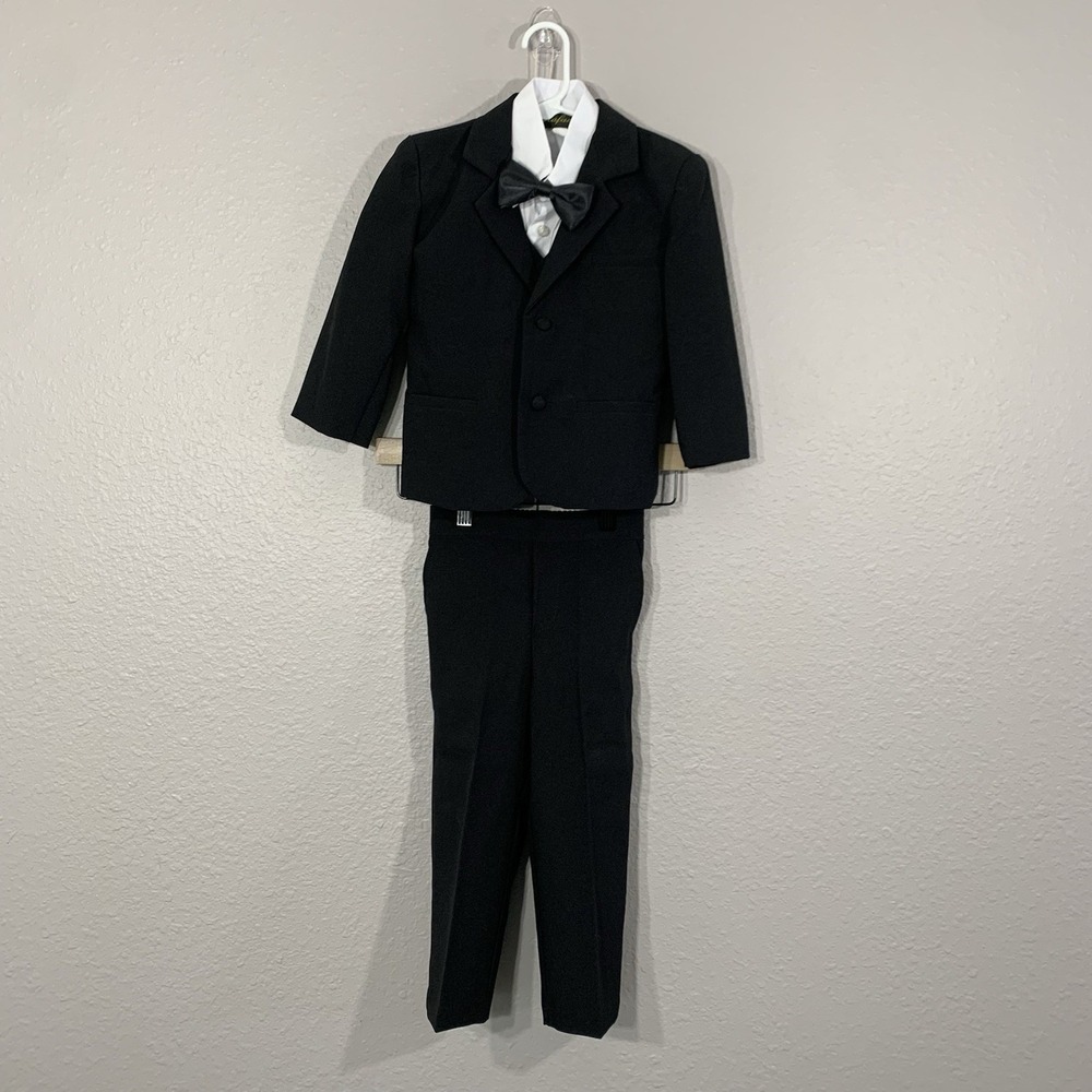Rafael Black Formal Jacket & Pants with White Shirt, Black Bow Tie, & Black Tie